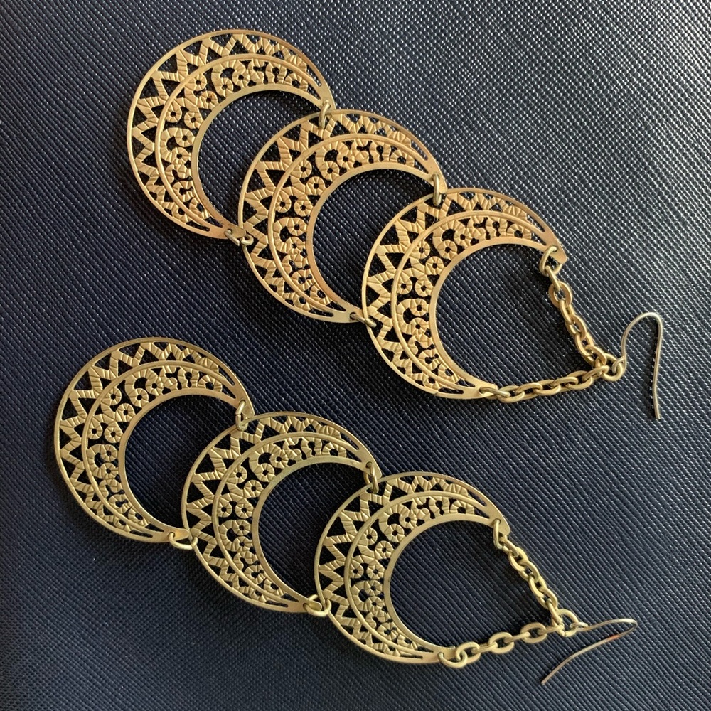 Gold finish chandelier earrings